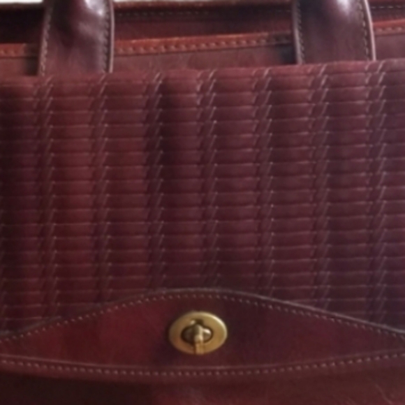 Jack Georges vintage leather messenger briefcase crossbody shoulder laptop bag - Picture 2 of 16